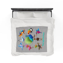Load image into Gallery viewer, Perspicacious "Perspy" the Peacock Velveteen Plush Blanket
