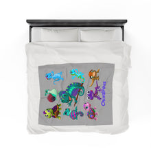 Load image into Gallery viewer, Chivalrous "Val" the Chameleon Velveteen Plush Blanket