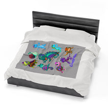 Load image into Gallery viewer, Chivalrous "Val" the Chameleon Velveteen Plush Blanket