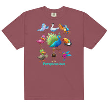 Load image into Gallery viewer, Perspicacious "Perspy" the Peacock Collection Men’s garment-dyed heavyweight t-shirt