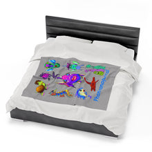 Load image into Gallery viewer, Phantasmagorical &quot;Fan&quot; the Fish Velveteen Plush Blanket
