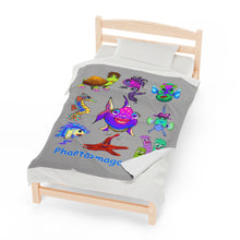 Load image into Gallery viewer, Phantasmagorical &quot;Fan&quot; the Fish Velveteen Plush Blanket
