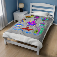 Load image into Gallery viewer, Phantasmagorical &quot;Fan&quot; the Fish Velveteen Plush Blanket
