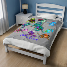 Load image into Gallery viewer, Chivalrous &quot;Val&quot; the Chameleon Velveteen Plush Blanket
