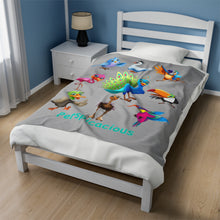 Load image into Gallery viewer, Perspicacious &quot;Perspy&quot; the Peacock Velveteen Plush Blanket
