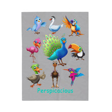 Load image into Gallery viewer, Perspicacious &quot;Perspy&quot; the Peacock Velveteen Plush Blanket
