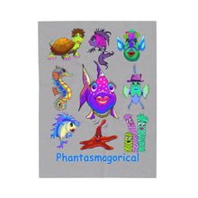 Load image into Gallery viewer, Phantasmagorical &quot;Fan&quot; the Fish Velveteen Plush Blanket
