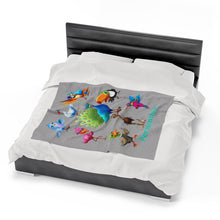 Load image into Gallery viewer, Perspicacious &quot;Perspy&quot; the Peacock Velveteen Plush Blanket
