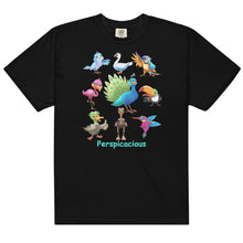 Load image into Gallery viewer, Perspicacious &quot;Perspy&quot; the Peacock Collection Men’s garment-dyed heavyweight t-shirt
