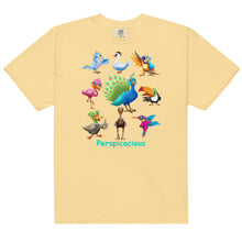 Load image into Gallery viewer, Perspicacious &quot;Perspy&quot; the Peacock Collection Men’s garment-dyed heavyweight t-shirt
