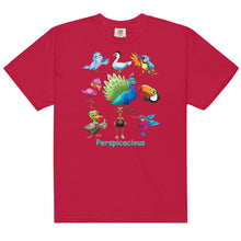 Load image into Gallery viewer, Perspicacious &quot;Perspy&quot; the Peacock Collection Men’s garment-dyed heavyweight t-shirt
